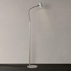 Serious Readers Alex Dimmable LED Floor Lamp, White / Nickel